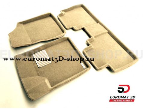 Текстильные 3D коврики Euromat3D Lux в салон для Nissan Murano (Z51) (2009-2015) № EM3D-003704T Бежевые
